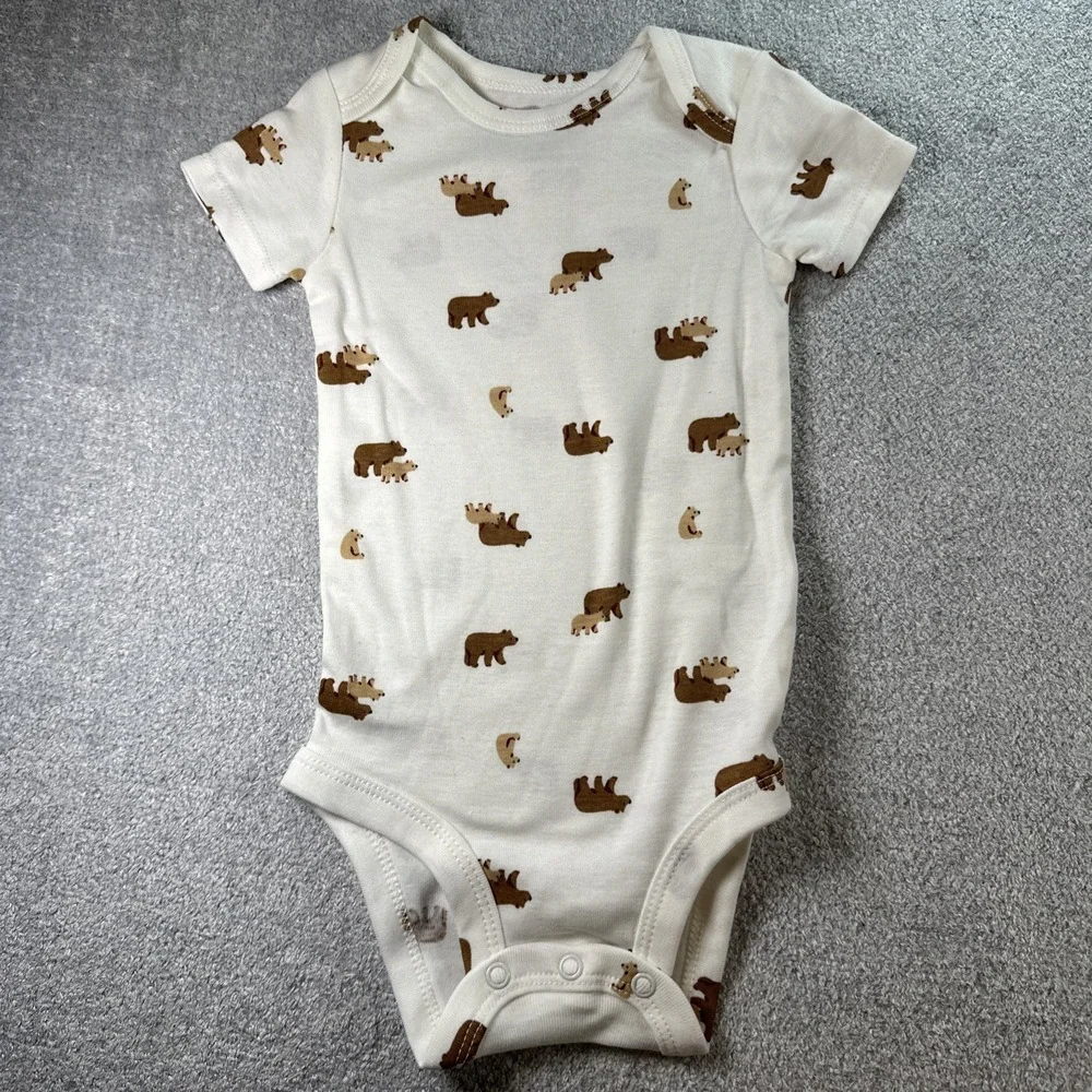 Carter's Fleece Bear Hoodie Jacket 3-6 Month‎ & Bodysuit - New Baby Infant
